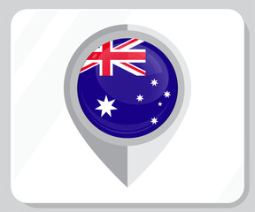 Australia Map Location Pin Flag Icon
