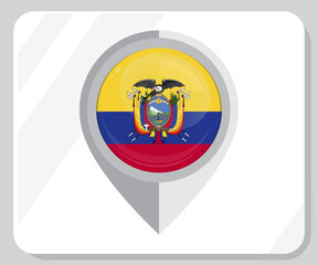 Ecuador Circle Glossy Pride Flag Icon
