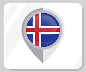 Iceland Circle Glossy Pride Flag Icon
