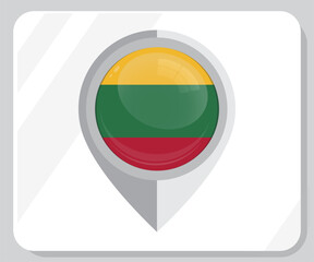 Lithuania Circle Glossy Pride Flag Icon
