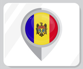 Moldova Circle Glossy Pride Flag Icon
