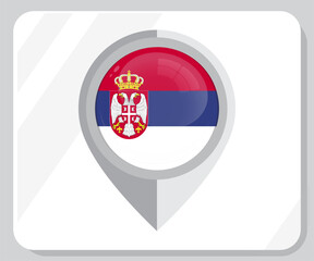 Serbia Circle Glossy Pride Flag Icon
