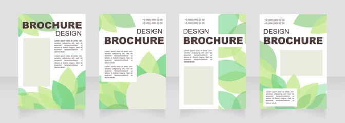 Green tea production blank brochure layout design. Nature info. Vertical poster template set with empty copy space for text. Premade corporate reports collection. Editable flyer paper pages