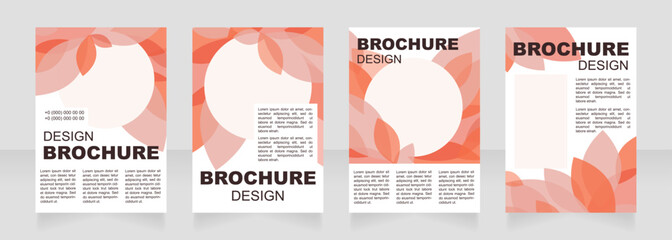 Seasonal event info blank brochure layout design. Red leaves. Vertical poster template set with empty copy space for text. Premade corporate reports collection. Editable flyer paper pages