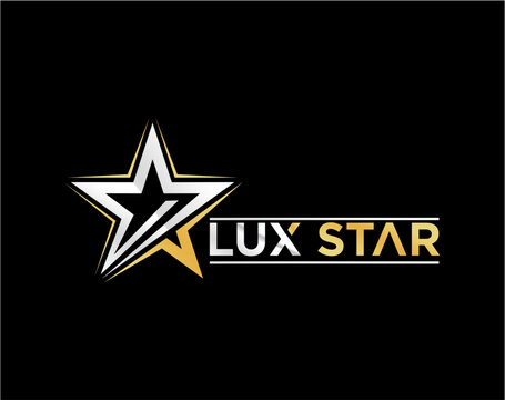 Vector luxury star logo concept gold and metallic color