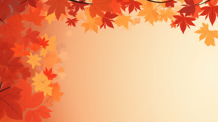 Naklejka na ściany i meble Autumn style template with yellow leaves with copy space