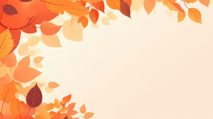Autumn style template with yellow leaves with copy space