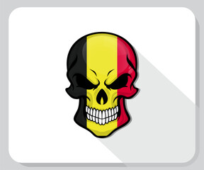 Belgium Skull Scary Flag Icon
