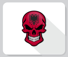 Albania Skull Scary Flag Icon
