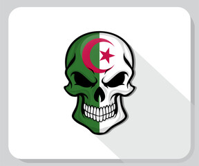 Algeria Skull Scary Flag Icon
