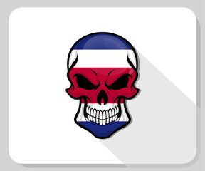 Costarica Skull Scary Flag Icon
