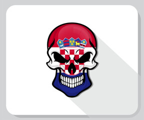 Croatia Skull Scary Flag Icon
