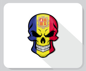 Andorra Skull Scary Flag Icon
