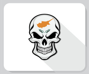 Cyprus Skull Scary Flag Icon
