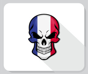 France Skull Scary Flag Icon
