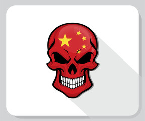 China Skull Scary Flag Icon
