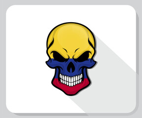 Colombia Skull Scary Flag Icon
