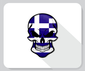 Greece Skull Scary Flag Icon
