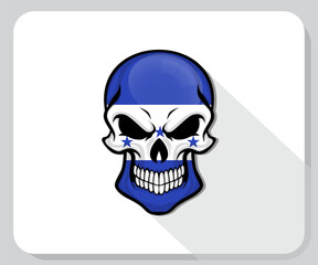 Honduras Skull Scary Flag Icon
