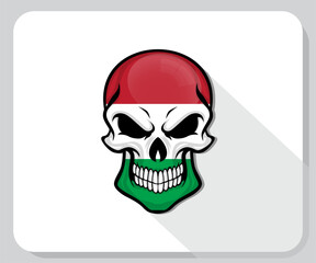 Hungary Skull Scary Flag Icon
