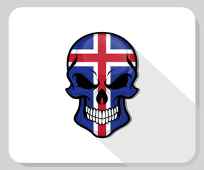 Iceland Skull Scary Flag Icon
