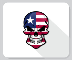 Liberia Skull Scary Flag Icon
