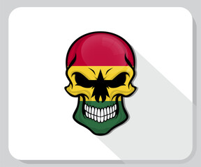 Ghana Skull Scary Flag Icon
