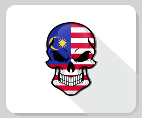 Malaysia Skull Scary Flag Icon
