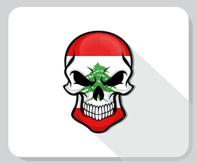 Lebanon Skull Scary Flag Icon
