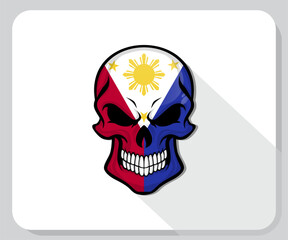 Philippines Skull Scary Flag Icon
