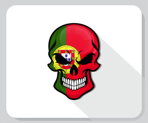 Portugal Skull Scary Flag Icon
