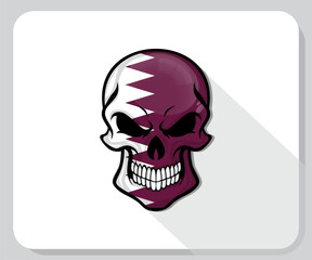 Qatar Skull Scary Flag Icon

