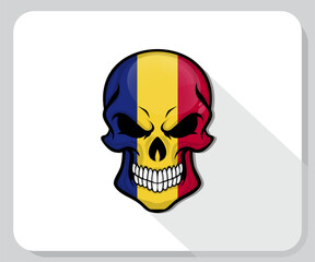 Romania Skull Scary Flag Icon
