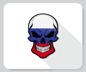 Russia Skull Scary Flag Icon
