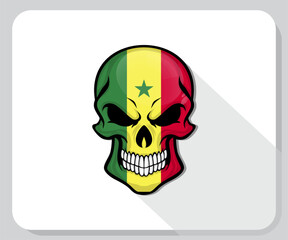 Senegal Skull Scary Flag Icon
