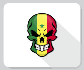 Senegal Skull Scary Flag Icon
