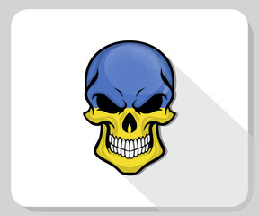 Ukraine Skull Scary Flag Icon
