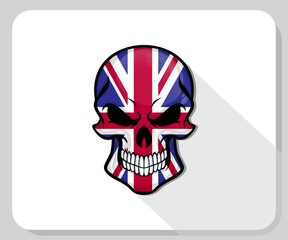 United Kingdom Skull Scary Flag Icon
