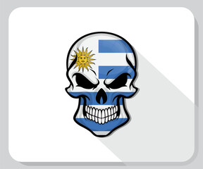 Uruguay Skull Scary Flag Icon
