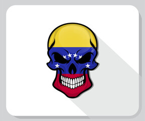 Venezuela Skull Scary Flag Icon

