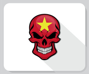 Vietnam Skull Scary Flag Icon
