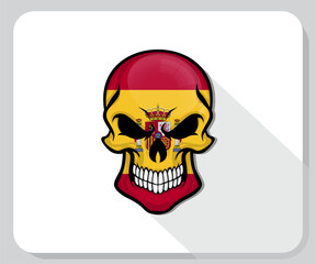 Spain Skull Scary Flag Icon
