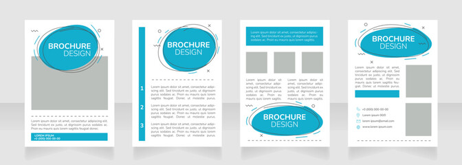 Promotion blue and white blank brochure layout design. Marketing service. Vertical poster template set with empty copy space for text. Premade corporate reports collection. Editable flyer paper pages