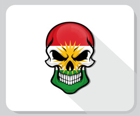 Kurdistan Skull Scary Flag Icon
