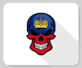 Liechtenstein Skull Scary Flag Icon

