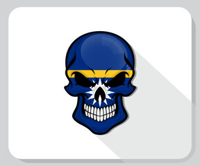 Nauru Skull Scary Flag Icon
