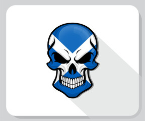 Scotland Skull Scary Flag Icon
