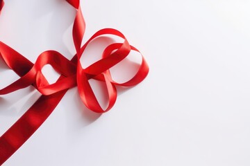 Red curly ribbon isolated on white background