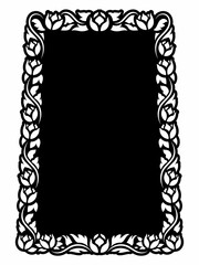 Vertical Design of Thailand flower square frame border, stencil, invitation, greeting, printing, advertise vintage concept