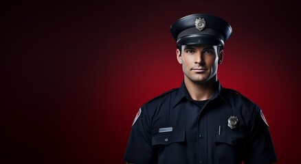 Generative AI image of a  photograph of a policeman fireman front facing the camera